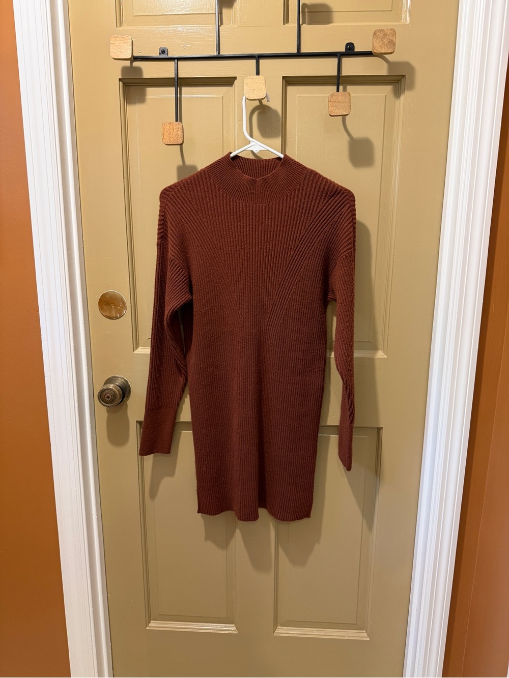 Abercrombie & Fitch Ribbed Sweater Dress - Rich Brown